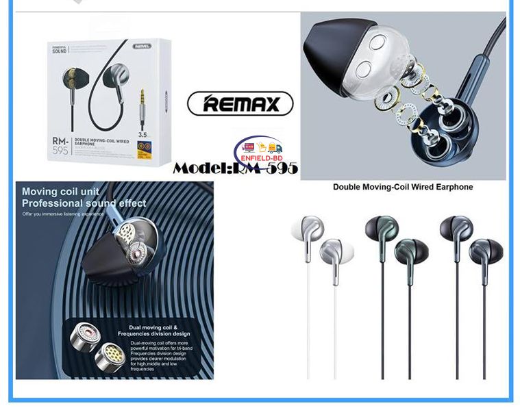 Remax RM-595 Double Moving-Coil Wired Earphone (1)