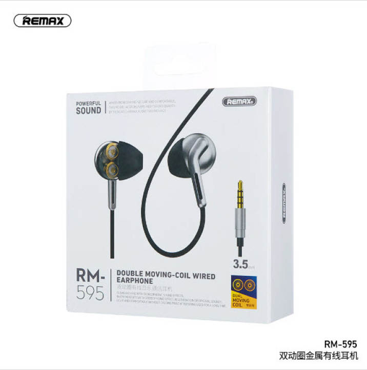 Remax RM-595 Double Moving-Coil Wired Earphone (2)